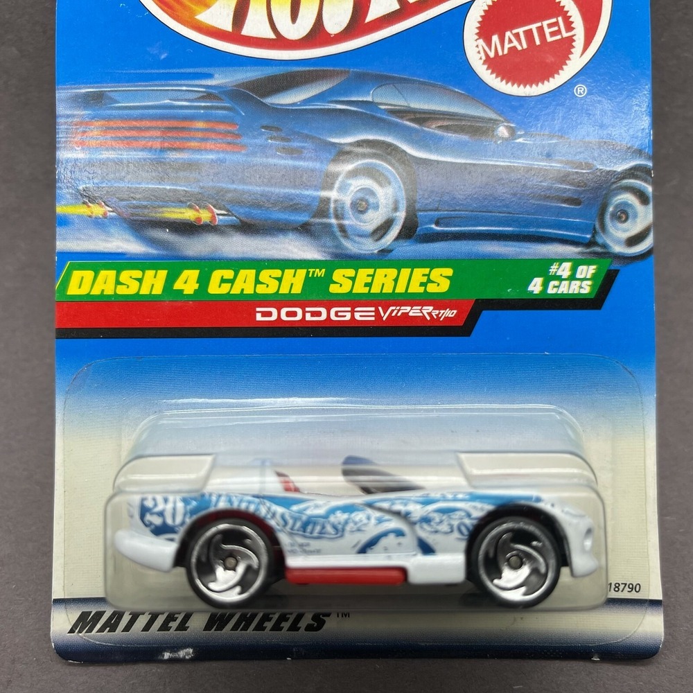 Hot Wheels Dodge Viper RT/10 Convertible Car White Diecast 1/64 Dash 4 Cash #724 - Picture 2 of 5